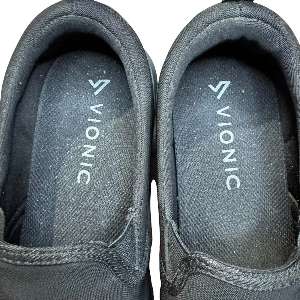 Vionic Shoes Mens Size 9 Black Synthetic Slip On Casual Low Top Sneakers